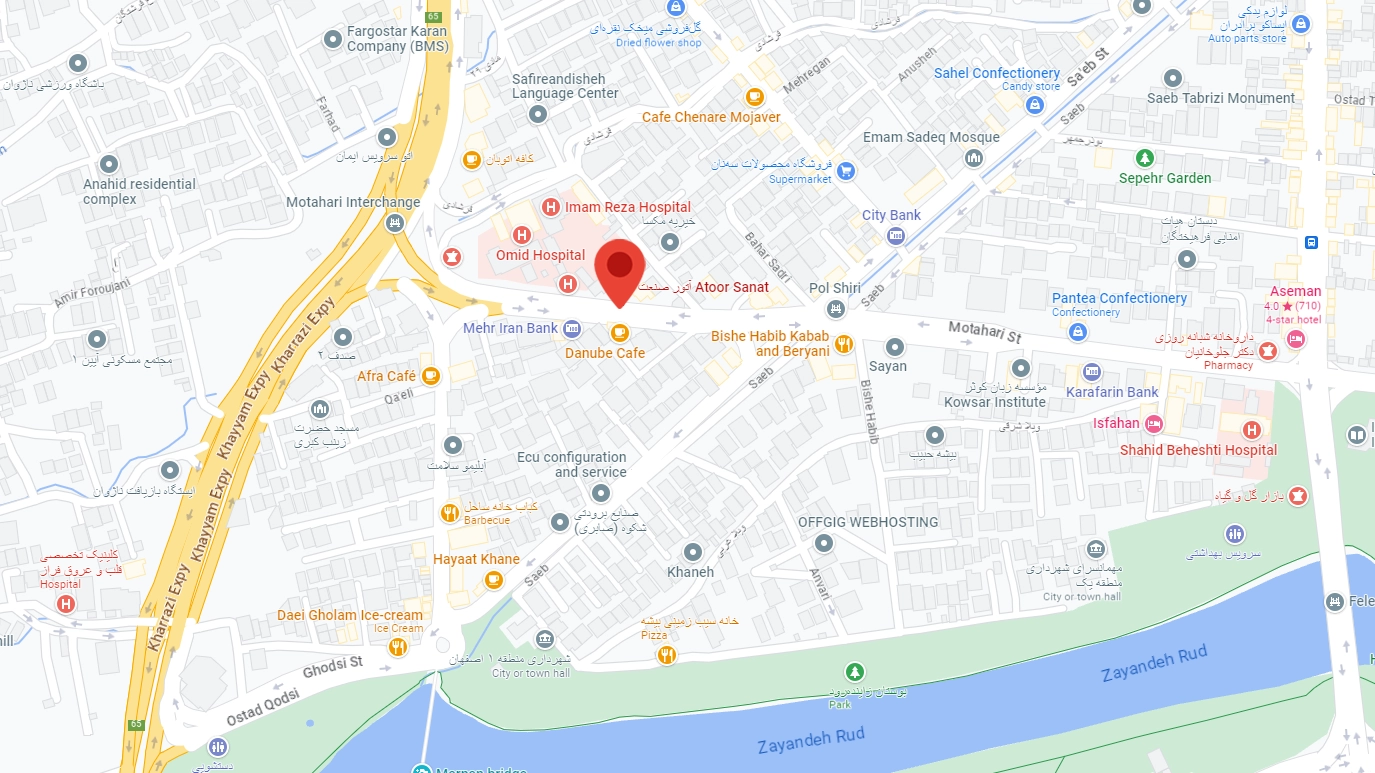 لوکیشن آتور صنعت در نقشه گوگل