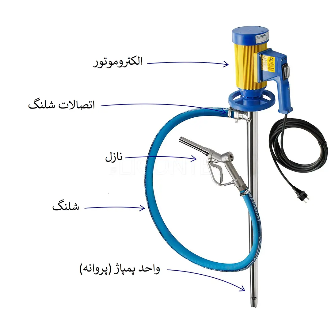 اجزا پمپ تخلیه بشکه برقی