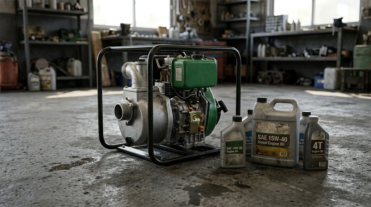 changing the oil of a motor pump1
