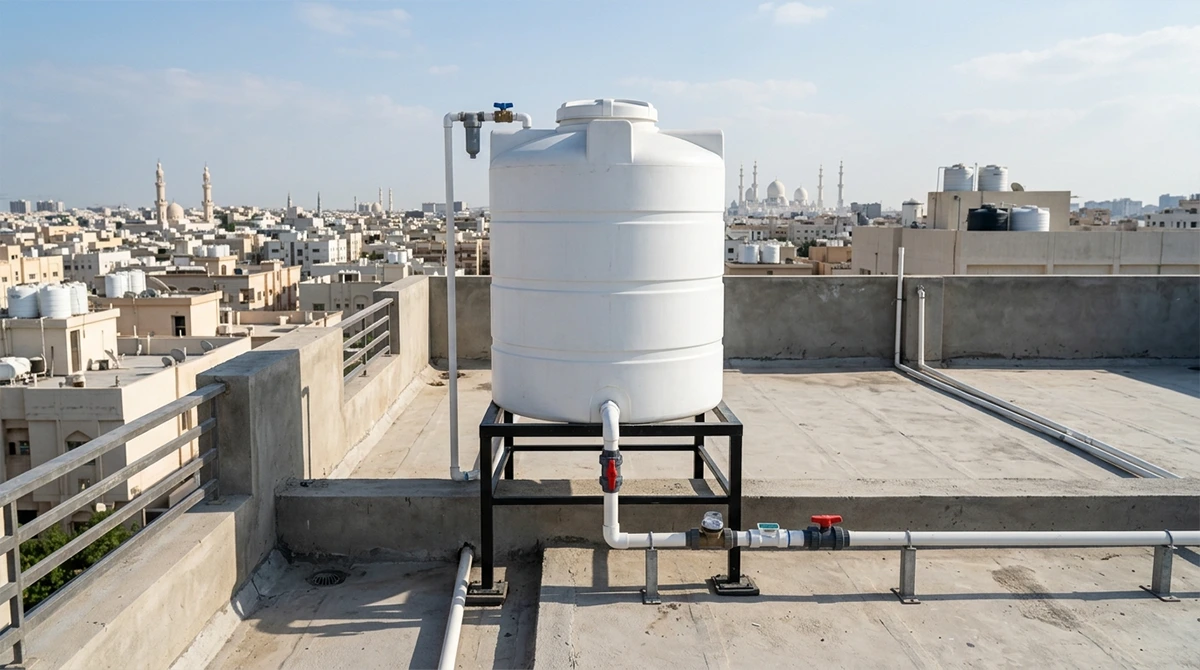 install water tank before pump2
